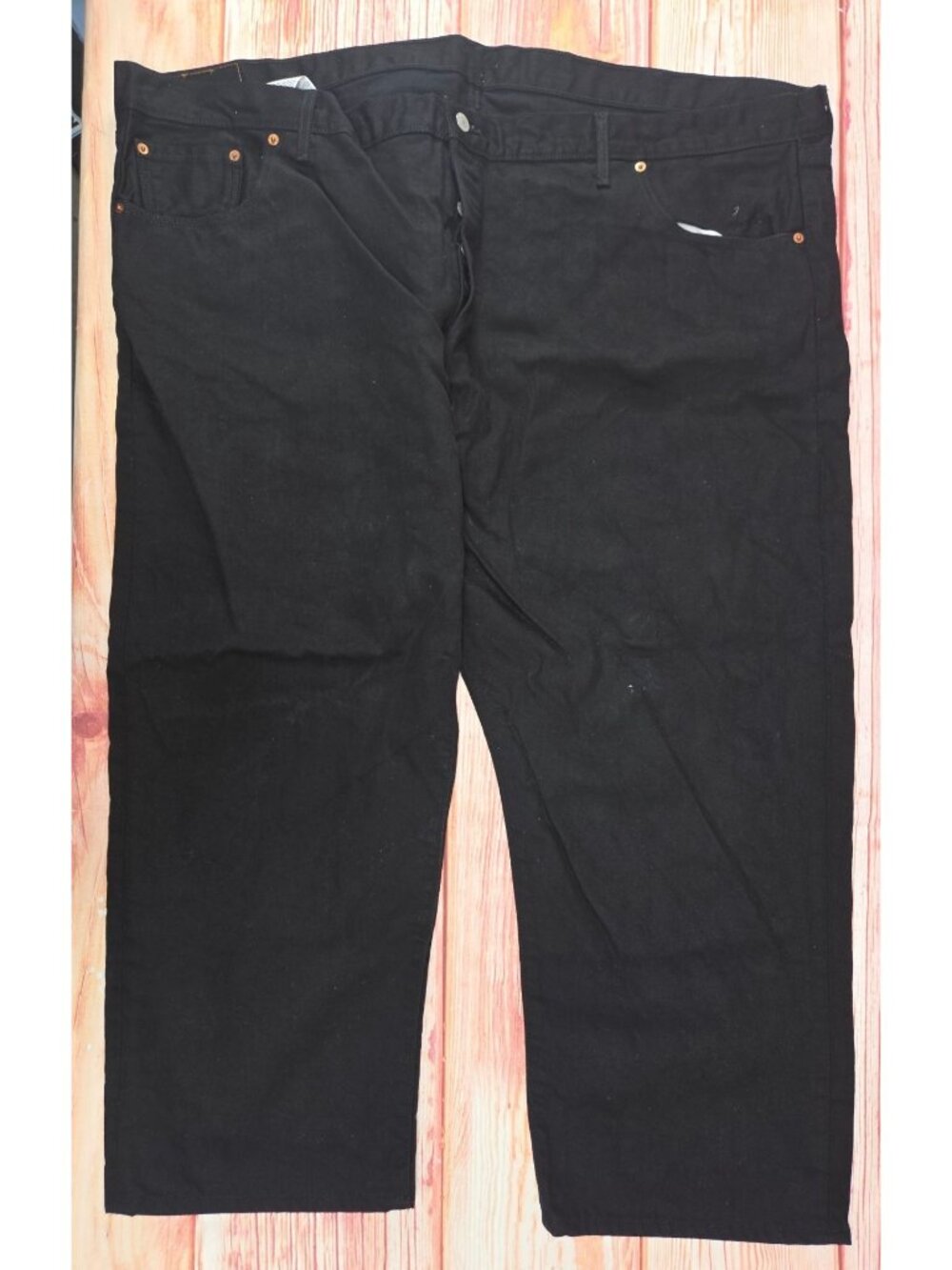 Levis 501 Original Fit Black Straight Leg Denim Jeans 54x28